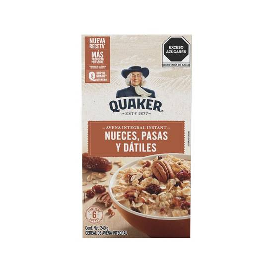 Quaker avena instantánea nueces pasas y dátiles