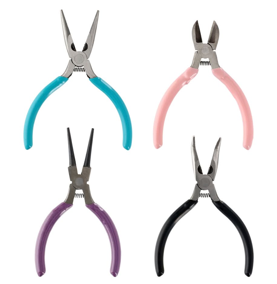 Crafters Square Plier Tools, Blue-Pink-Purple-Black (4 ct)