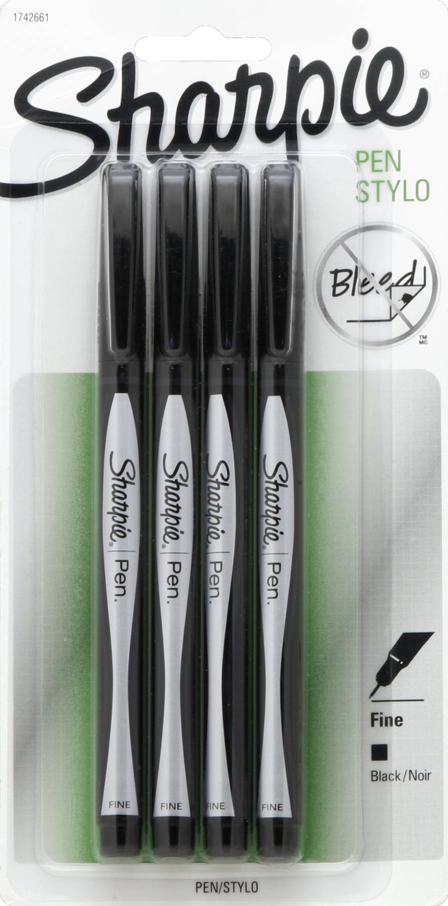 Sharpie Fine-Point Pens, Fine Point 0.4 mm Black Barrels, Black Ink