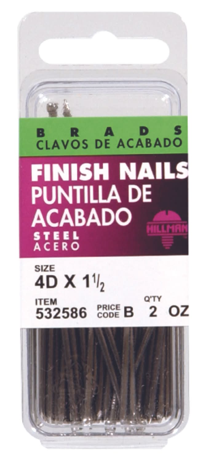 Hillman 4D 1-1/2 In. Finishing Polished Steel Nail Large Head