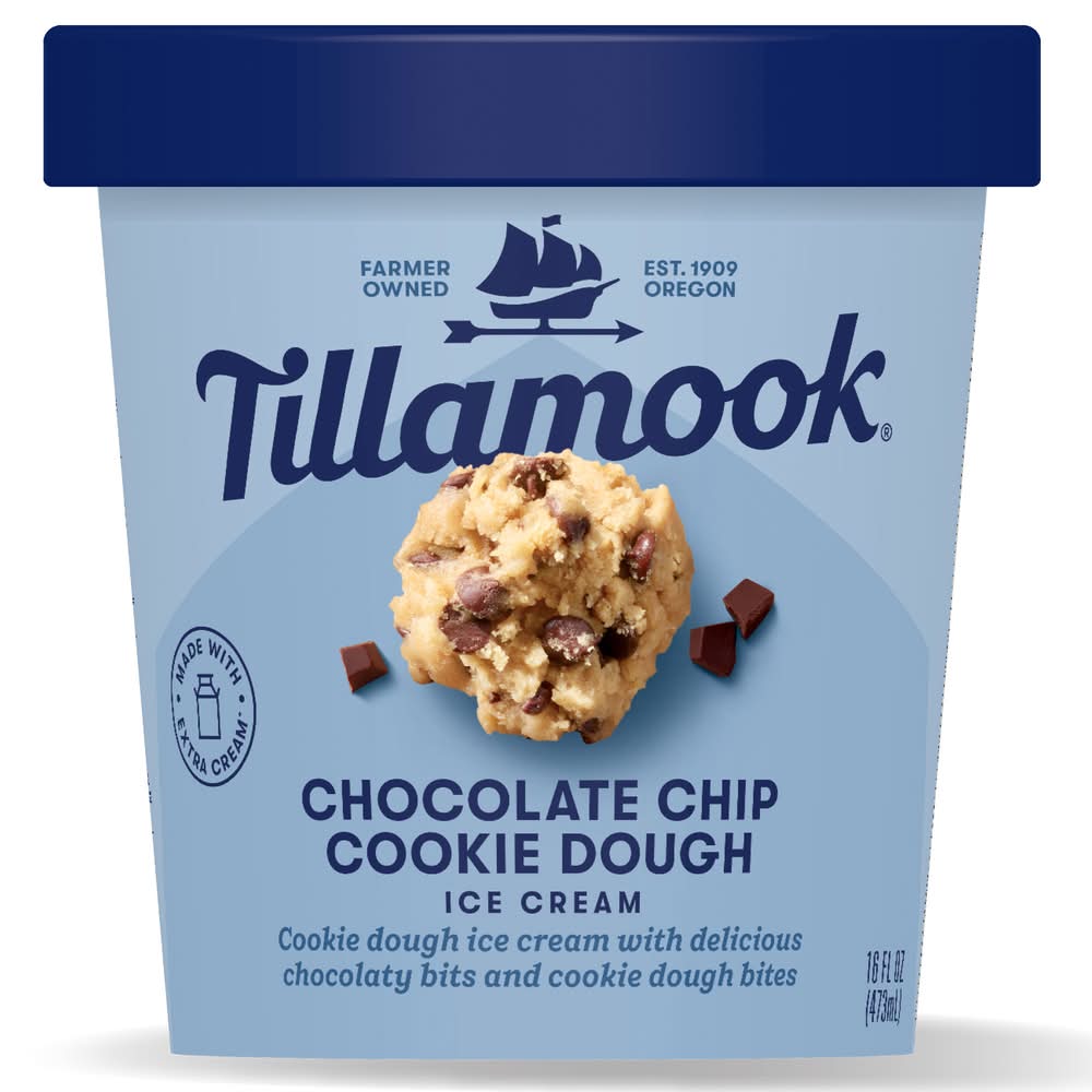 Tillamook Ice Cream, Chocolate Chip Cookie Dough (16 fl oz)