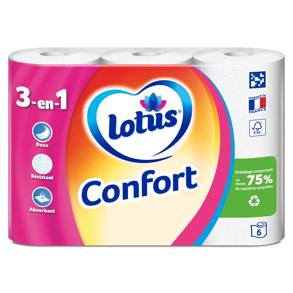 Lotus - Papier toilette confort blanc