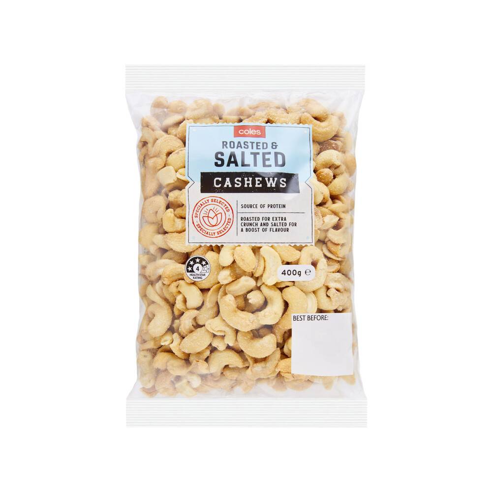 Coles Roasted & Salted Cashews 400g