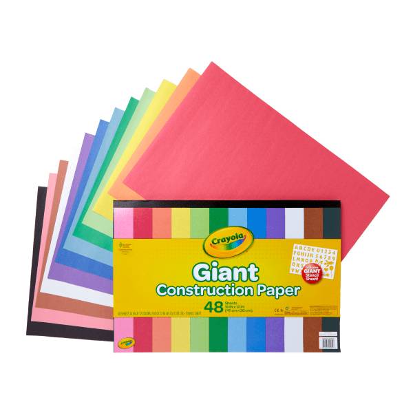 Crayola Giant Construction Paper and Stencil Set (48ct)