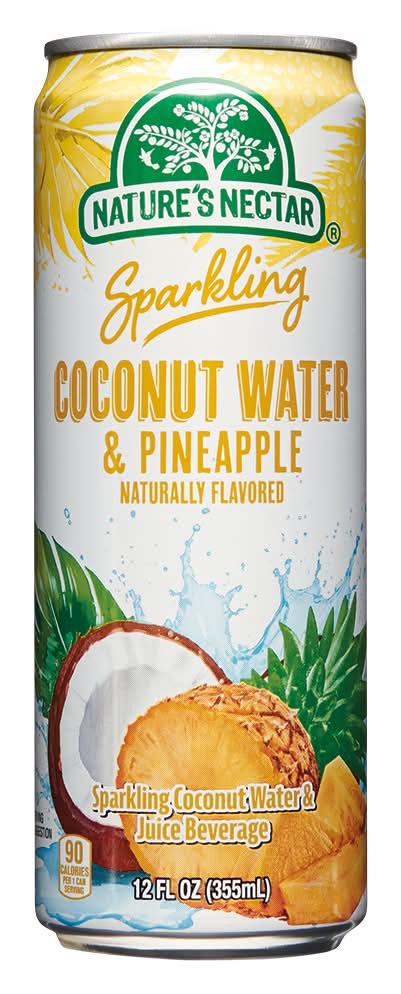 Nature's Nectar Sparkling Juice, Coconut Water-Pineapple (12 fl oz)