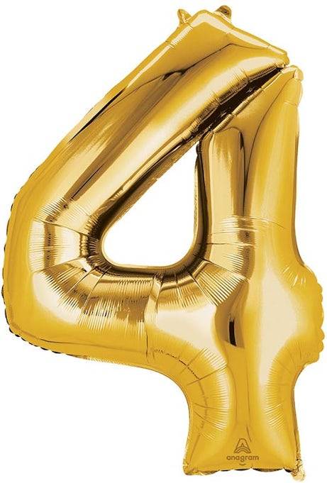 36'' Gold Number (4) - Balloon