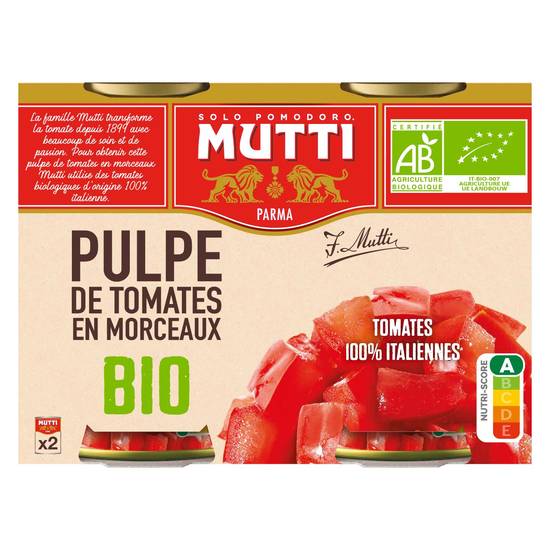 Mutti - Pulpe de tomates en morceaux bio (2 pièces)