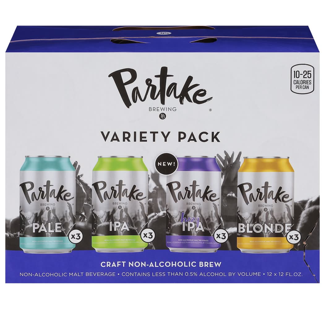 Partake Non-Alcoholic Beer Variety pack (12 x 12 fl oz)