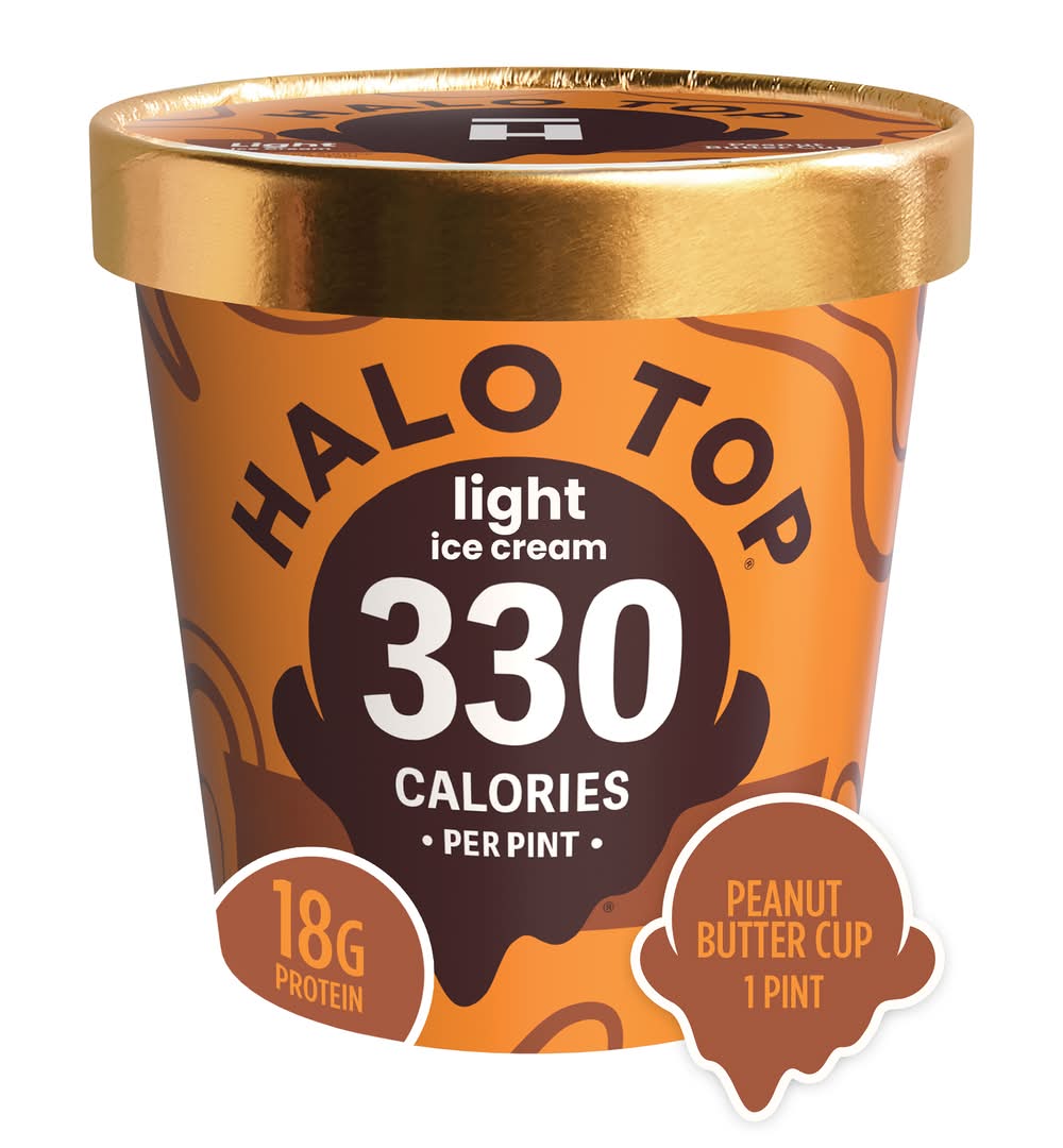 Halo Top Light Ice Cream, Peanut Butter Cup (1 pint)