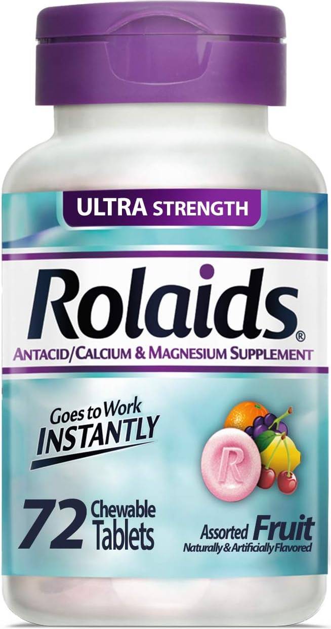 Rolaids Assorted Fruit Ultra Strength Antacid Tablets, Assorted Fruit (72 ct)