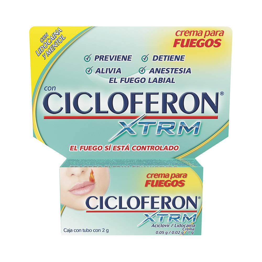 Cicloferon · Crema para fuegos xtrm con anestesia (2 g)