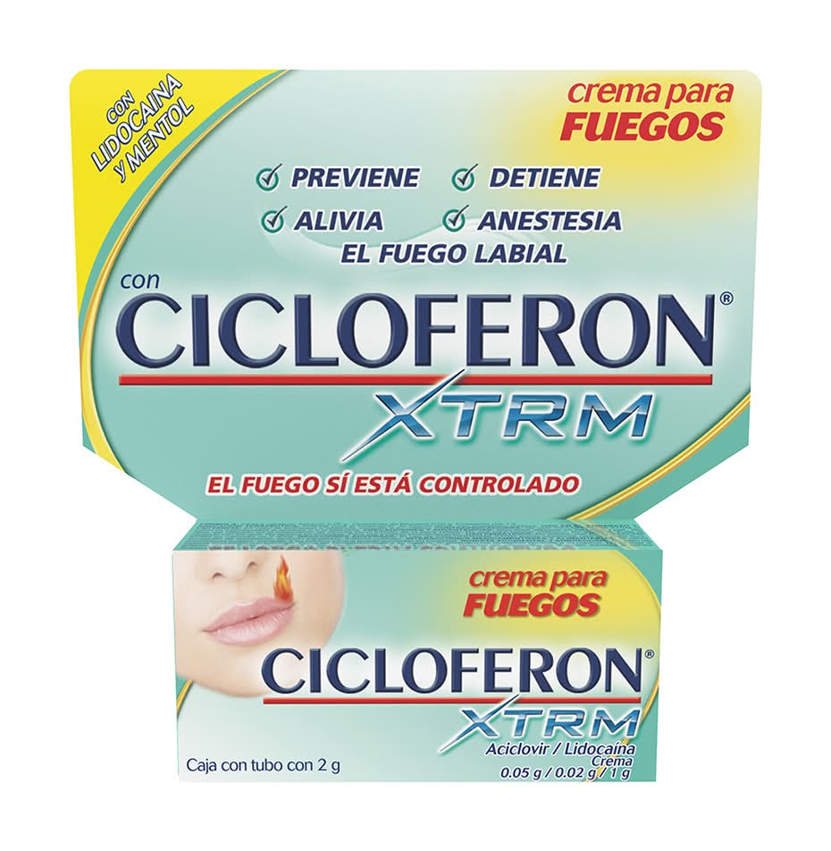 Cicloferon · Xtrm crema para fuegos con anestesia (2 g)