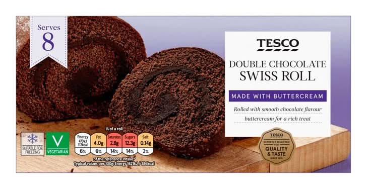 Tesco Double Chocolate Swiss Roll (398121)