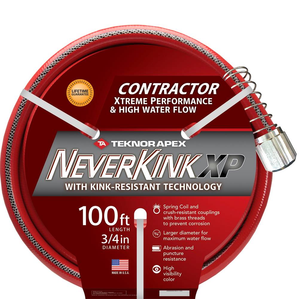 Neverkink XP Teknor Apex 3/4-in x 100-ft Contractor -Duty Kink Free Vinyl Red Coiled Hose | 9811-100