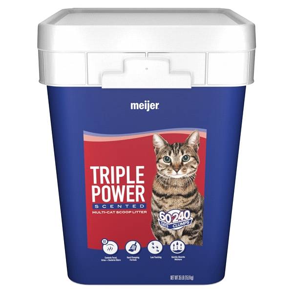 Meijer Clumping Triple Power Cat Litter, Scented (35 lbs)