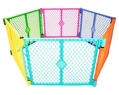 North States Toddleroo Superyard 6 Panel Freestanding Baby Playard, Assorted