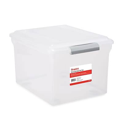 Staples Store Slide Hanging File Box (letter-legal/ clear)