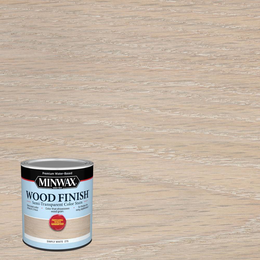 Minwax Wood Finish Water-based Simply White Semi-transparent Interior Stain (1-quart) | 108700000