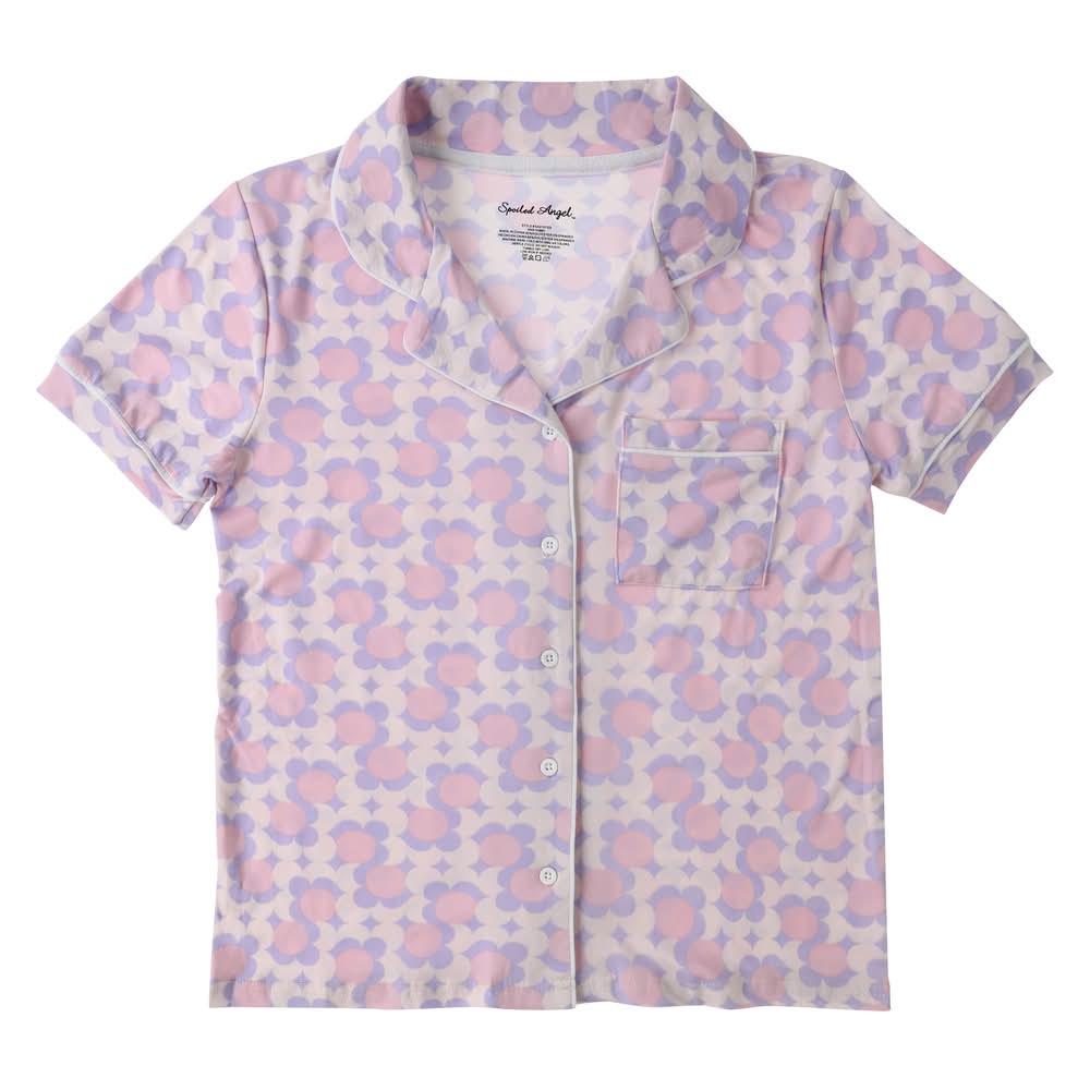 Spoiled Angel™ Pattern Pajama Top Large Lavender