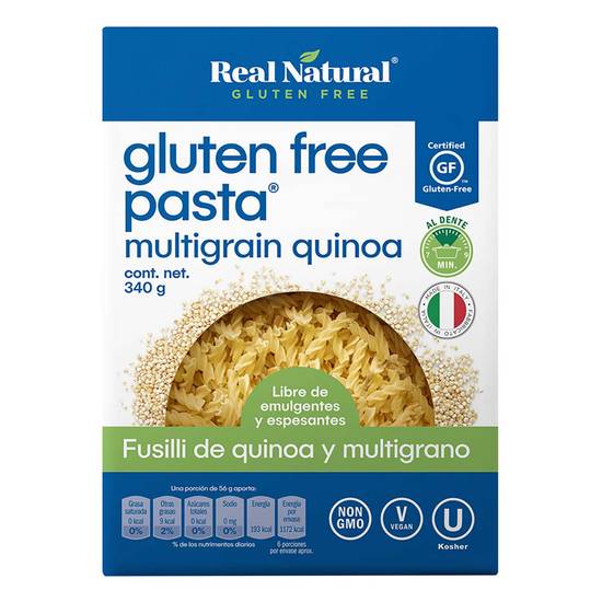 Real natural pasta fusilli de quinoa y multigrano (caja 340 g)