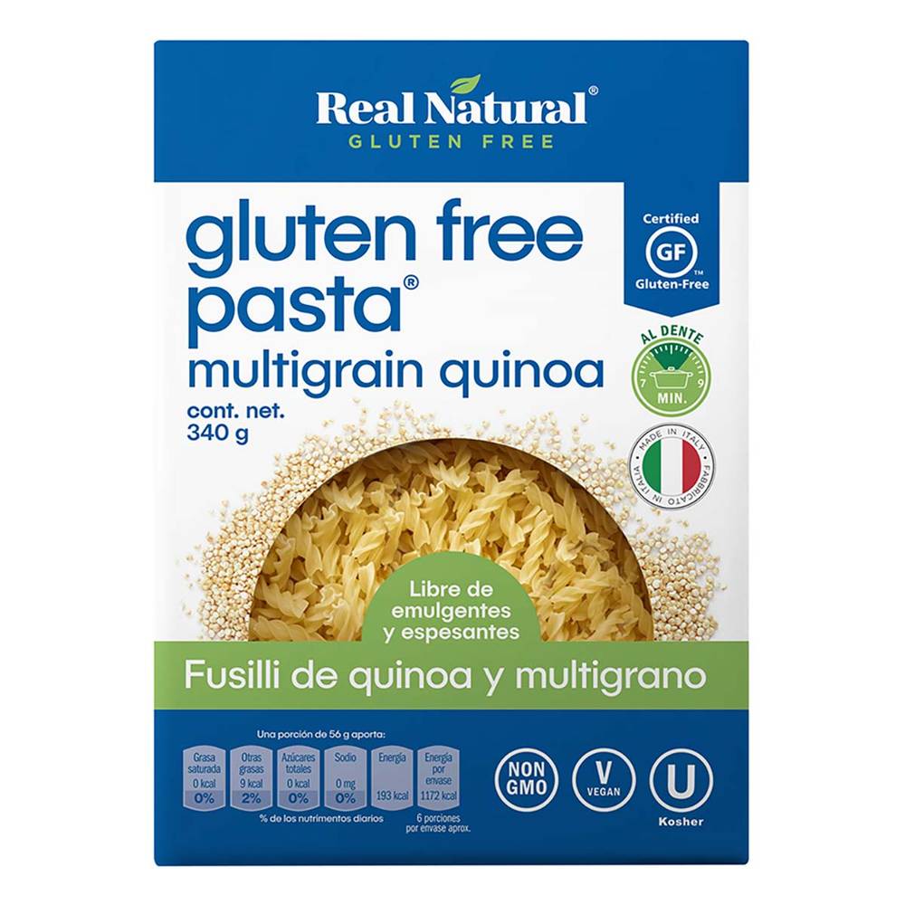 Real natural pasta fusilli de quinoa y multigrano (caja 340 g)