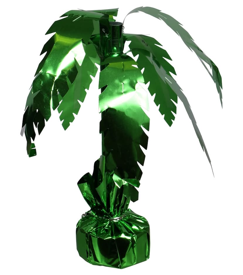 Metallic Palm Tree Balloon Weight Centerpieces, 9.6x2.6 in, Green