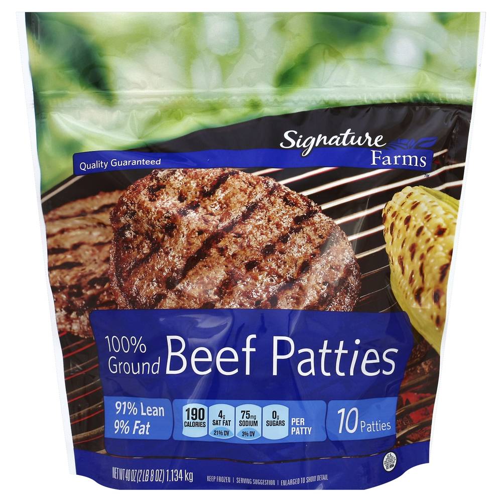 Signature Farms 100% Ground Beef Patties (10 ct)