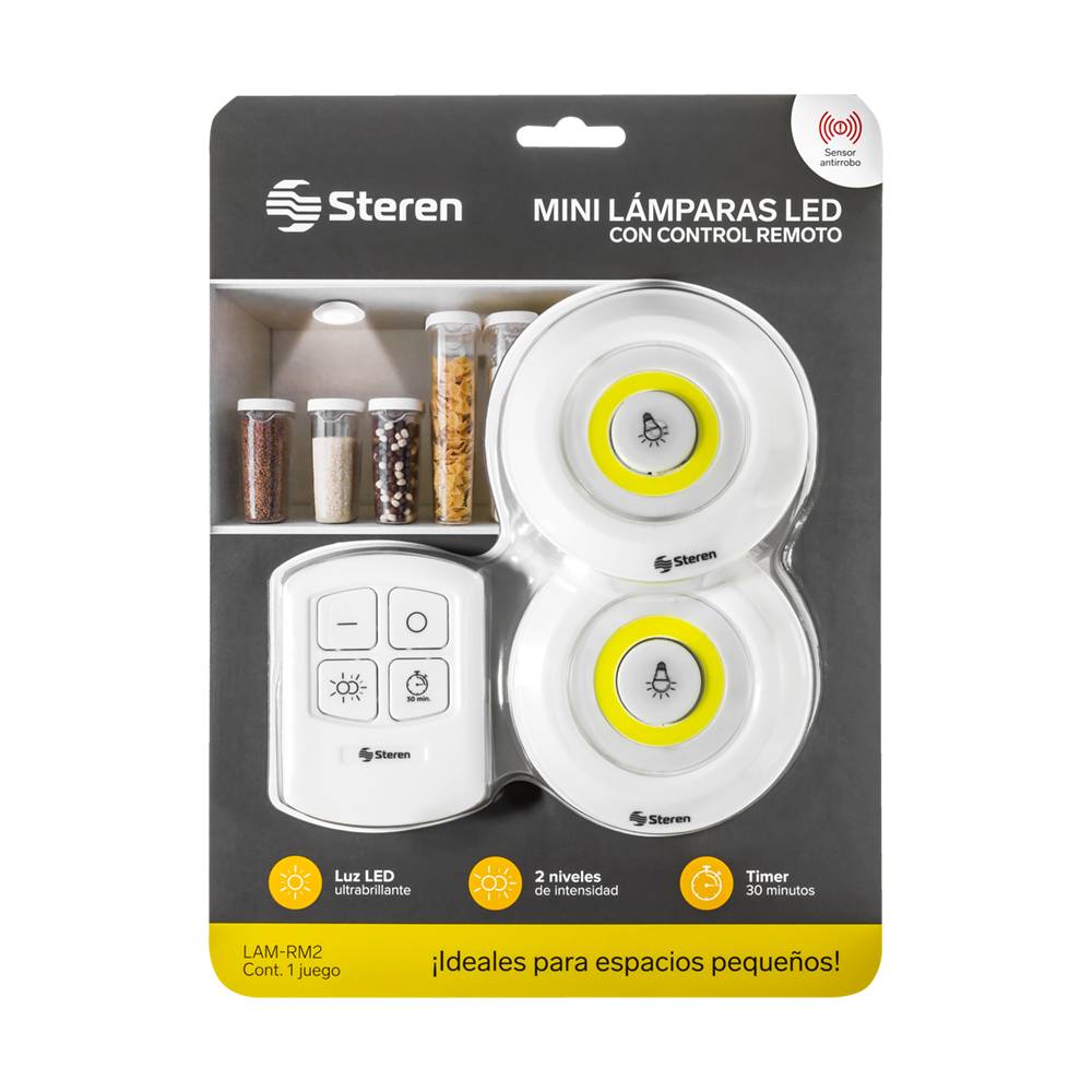 Steren mini lámparas led con control (blister 3 piezas)