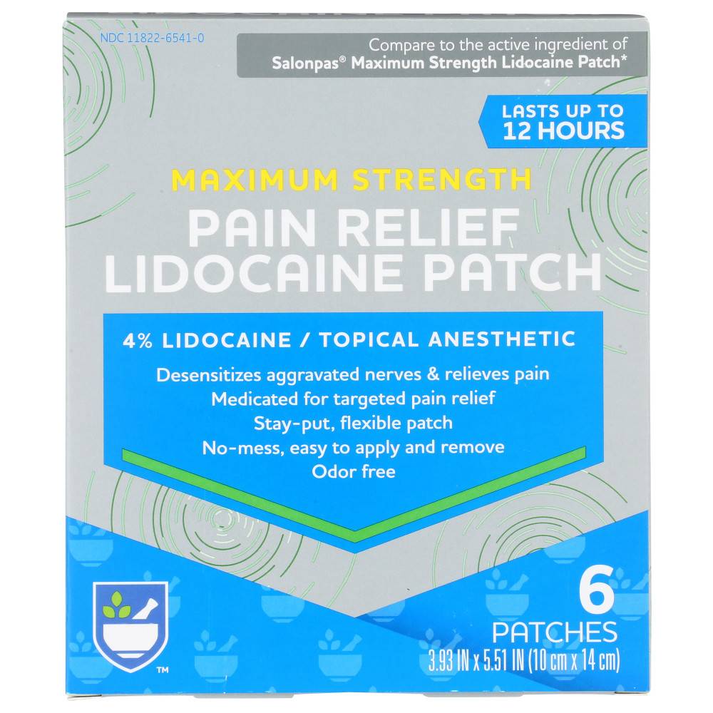 Rite Aid Maximum Strength Pain Relief Lidocaine Patch (6 ct)