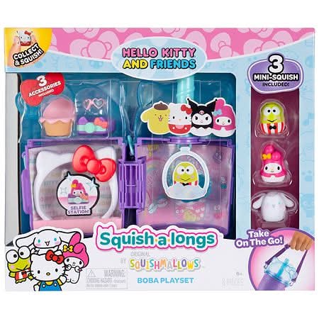 Squishmallows Squish a Longs Hello Kitty & Friends Boba Playset Ages 6+ (8 ct)