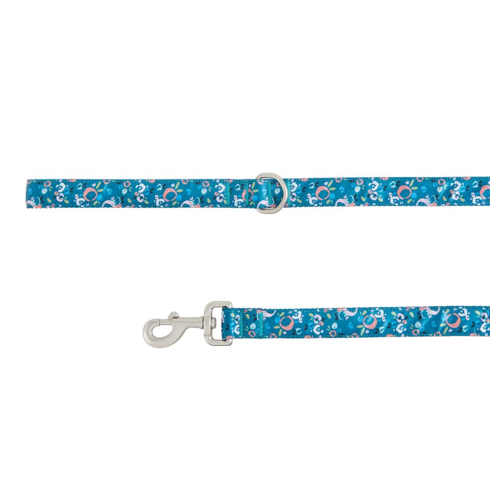 Top Paw® Blue Floral Print Dog Leash: 4-ft long (Color: Blue, Size: 4 Ft)
