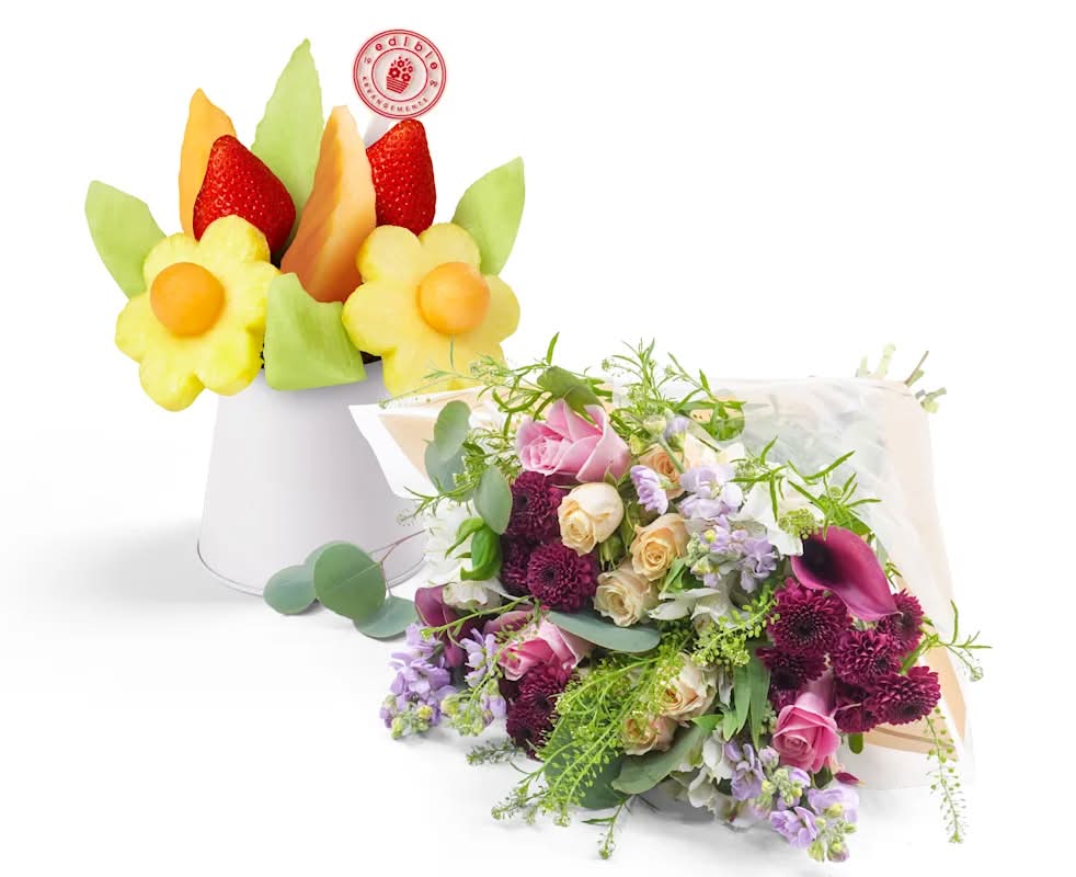 Sweet Appreciation Flowers & Fruit Bouquet Gift