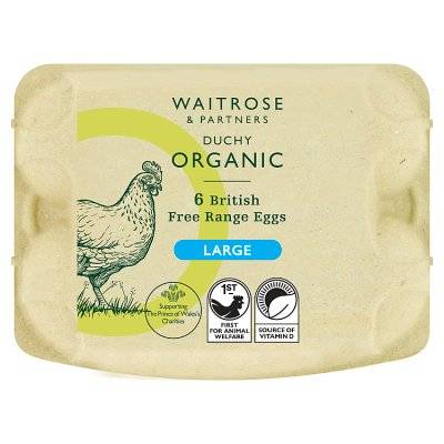 Waitrose Organic British Free Range Eggs Large (6 ct)