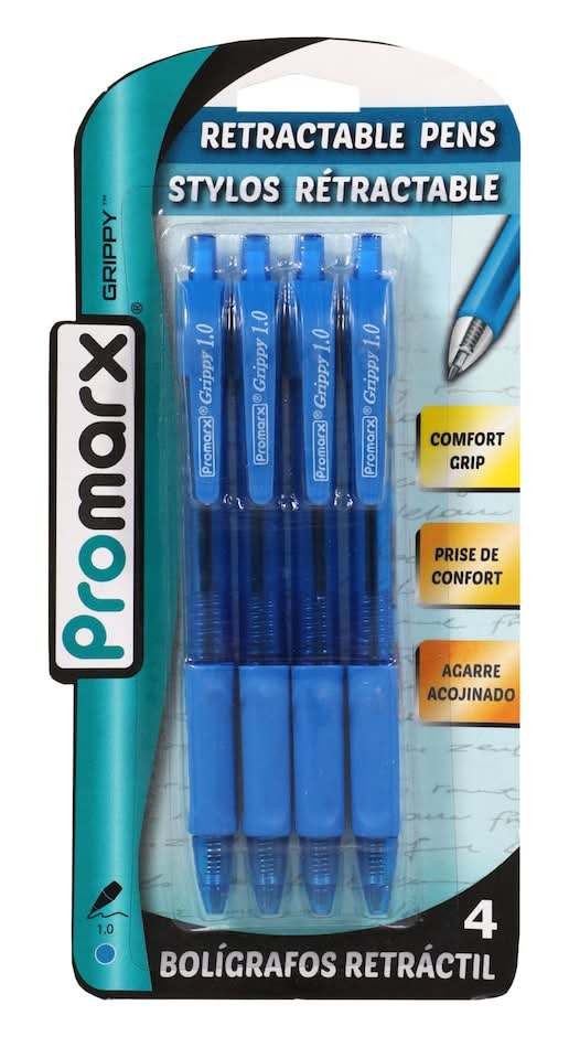 Promarx Ballpoint Pens, 1.0 mm, Blue (4 ct)