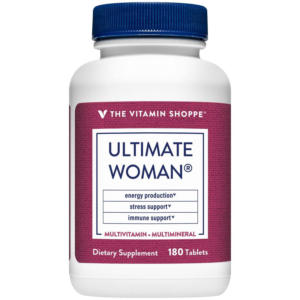 Ultimate Woman Multivitamin & Multimineral - Energy Production, Stress, & Immune Support (180 Tablets)