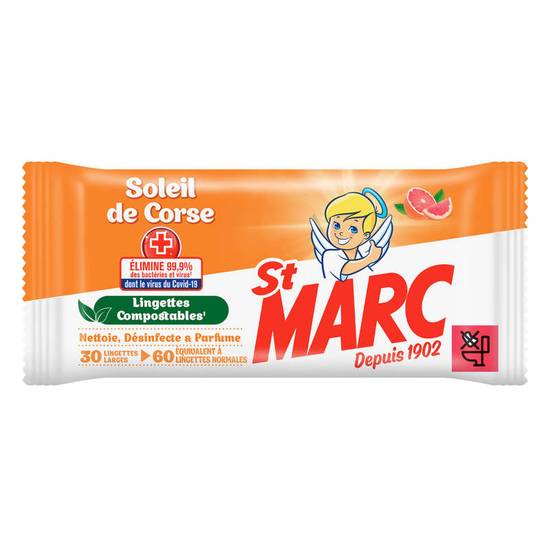 ST MARC - Lingettes Compostables Soleil De Corse - x30