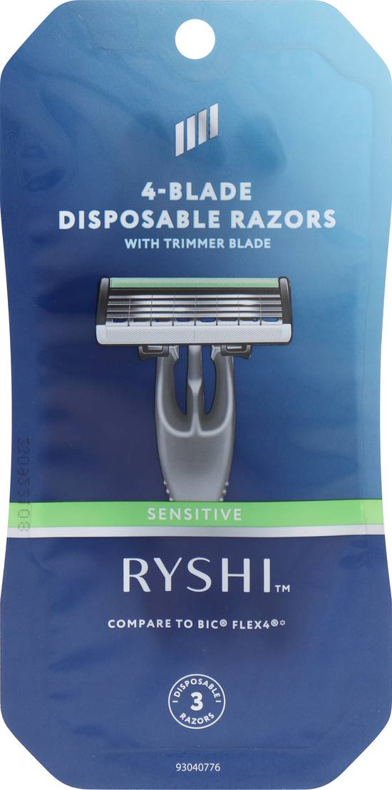 Ryshi Men's Disposable 4-Blade Razor - 3 ct