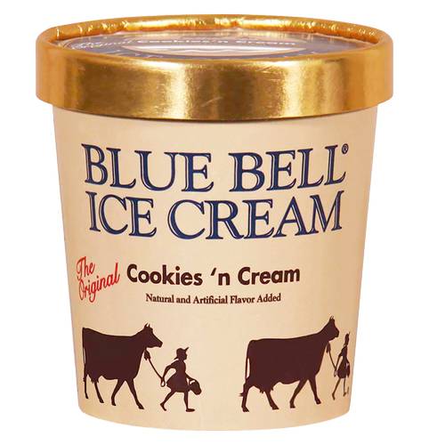Blue Bell Cookies 'N Cream Ice Cream (16.7 oz)