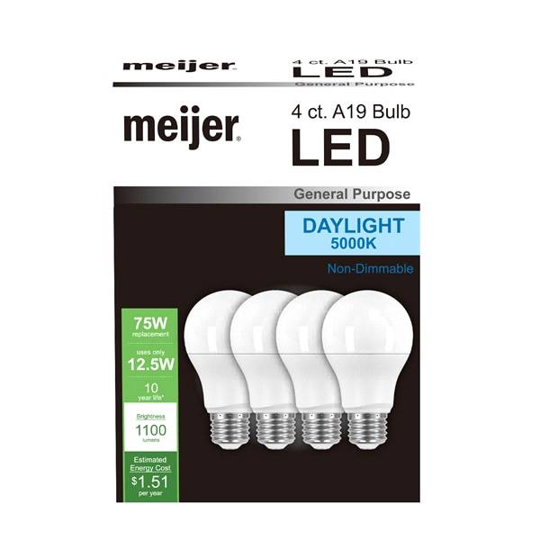 Meijer 75w Equivalent A19 Led Light Bulb (4 ct)