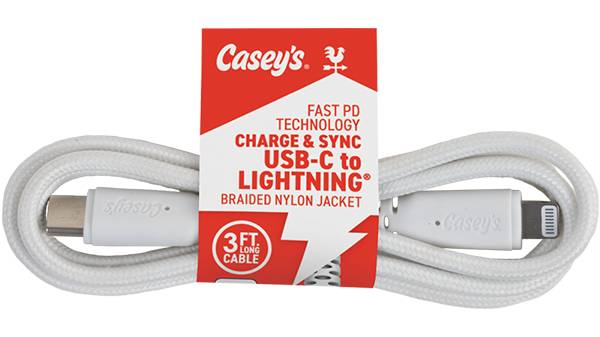 Casey's 3FT Braided USB C-MFI Cable Assorted
