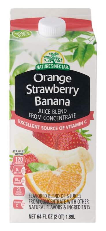 Nature's Nectar 100% Juice Blend From Concentrate, Orange Strawberry Banana (64 fl oz)
