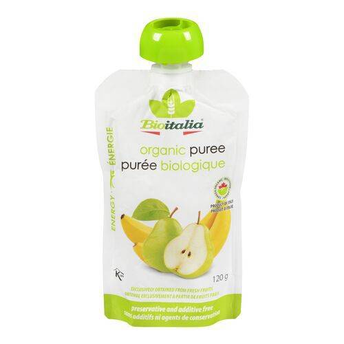 Bioitalia purée poire banane bio (120 g) - organic pear and banana puree (120 g)