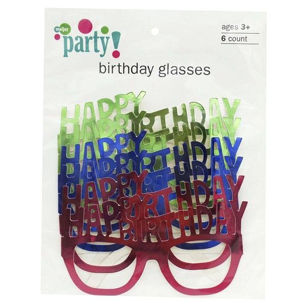 Paper Foil Birthday Glasses (6 ct)