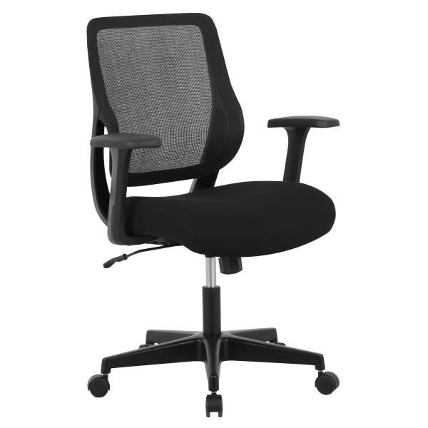 Realspace® Sensi Mesh/Fabric Low-Back Task Office Chair, Black, BIFMA Compliant