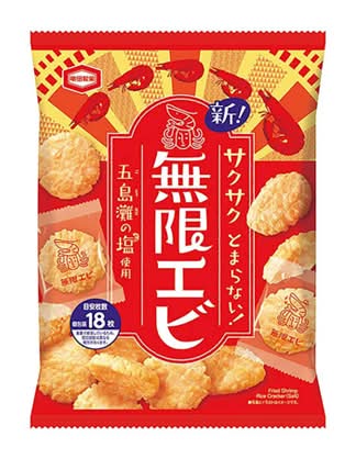 351828：亀田製菓 無限エビ 73G / Kameda Seika, Mugen Ebi Shrimp Flavored Rice Crackers, 73G