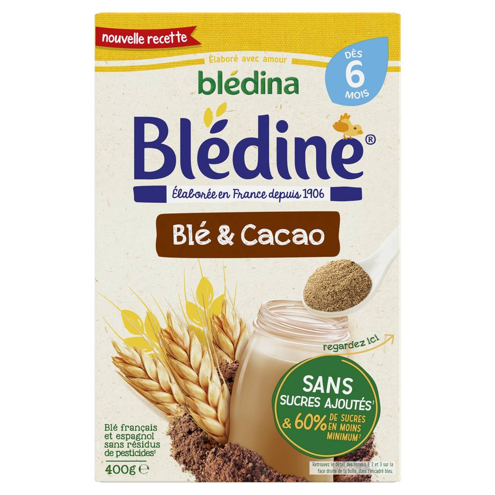 Blédina - Blédine céréales pour bébé dès 6 mois (blé - cacao)