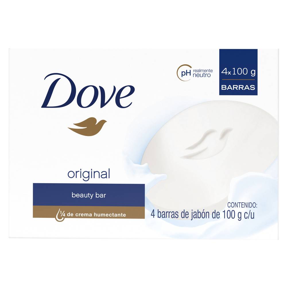 Dove jabón original beauty bar (4 pack, 90 g)