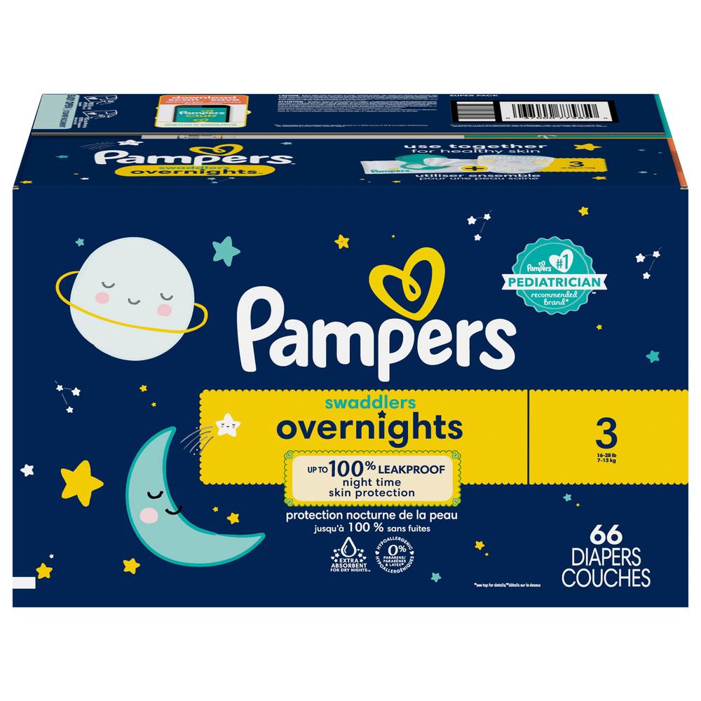 Pampers Swaddlers Overnights Size 3 Diapers