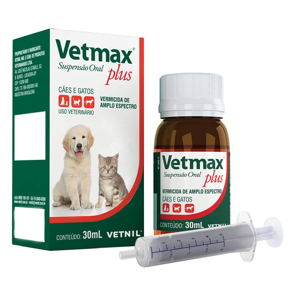 Vetnil vermifugo vetmax plus líquido (30ml)