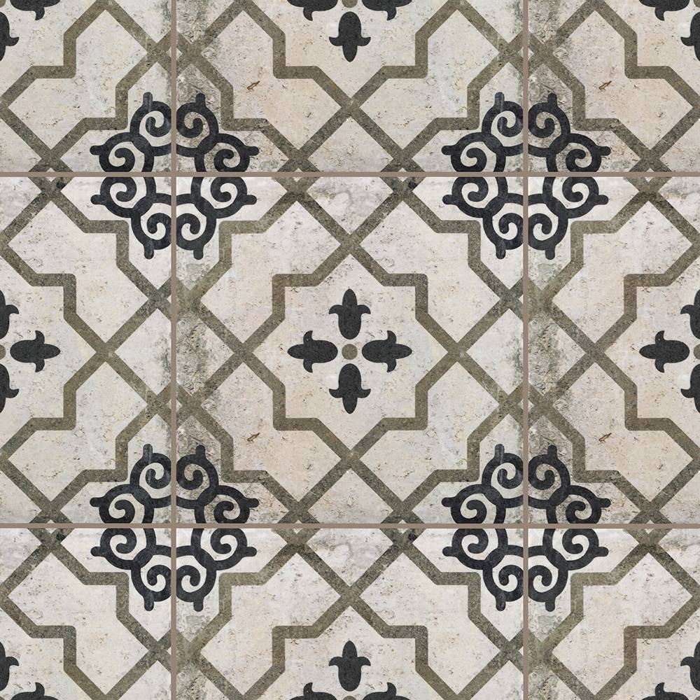 allen + roth Allen and Roth Griffin Distressed 8-in x 8-in Matte Porcelain Encaustic Floor and Wall Tile (0.43-sq. ft/ Piece) | LW21102512